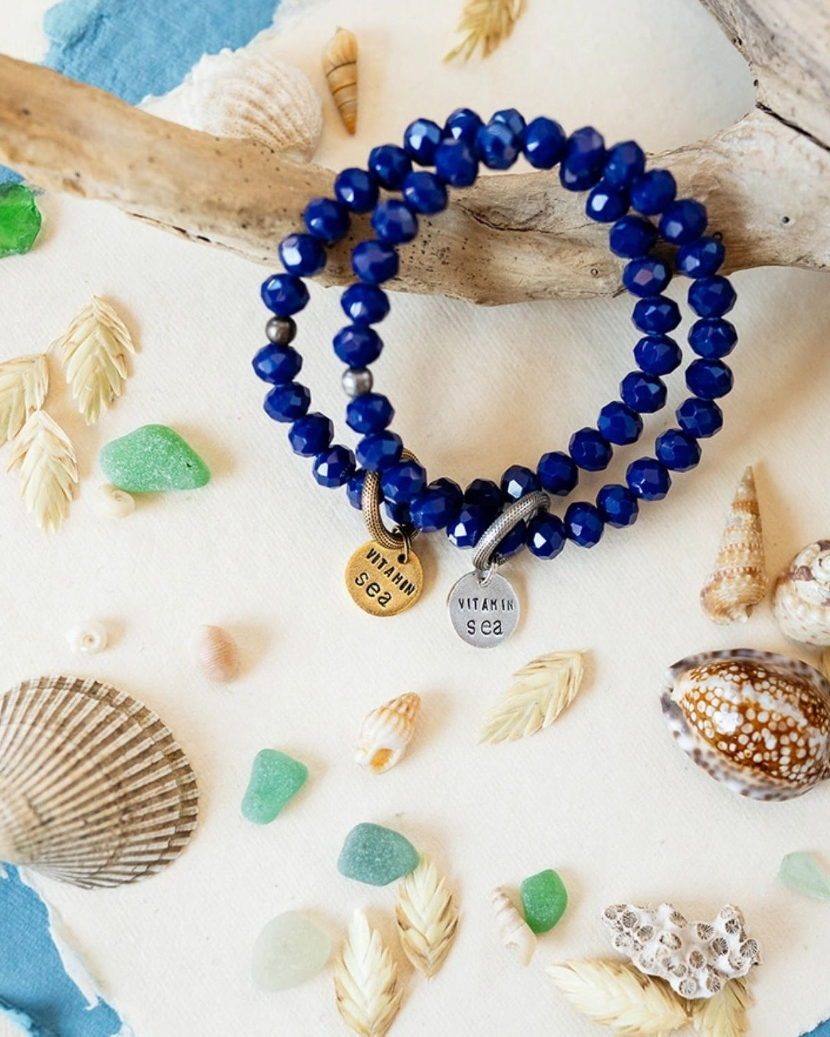 Yacht Rock Mantra Charm Bracelet Beaded Bangles Bella Vita Jewelry