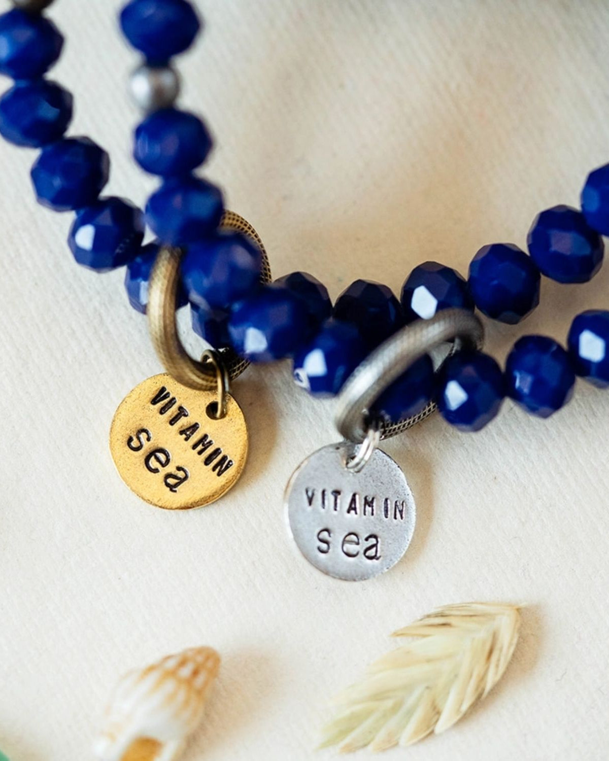 Yacht Rock Mantra Charm Bracelet Beaded Bangles Bella Vita Jewelry