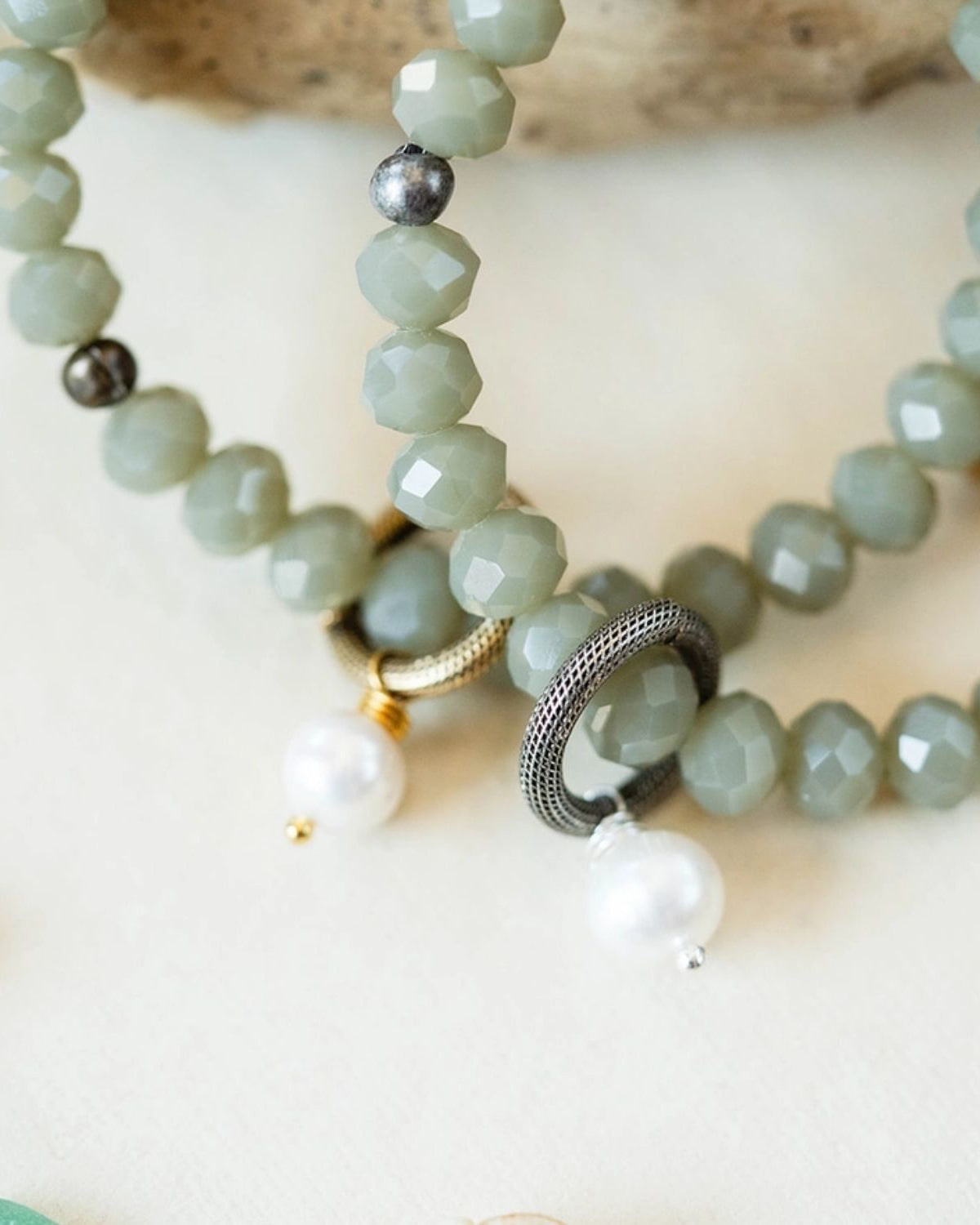 Yacht Rock Pearl Charm Bracelet Beaded Bangles Bella Vita Jewelry