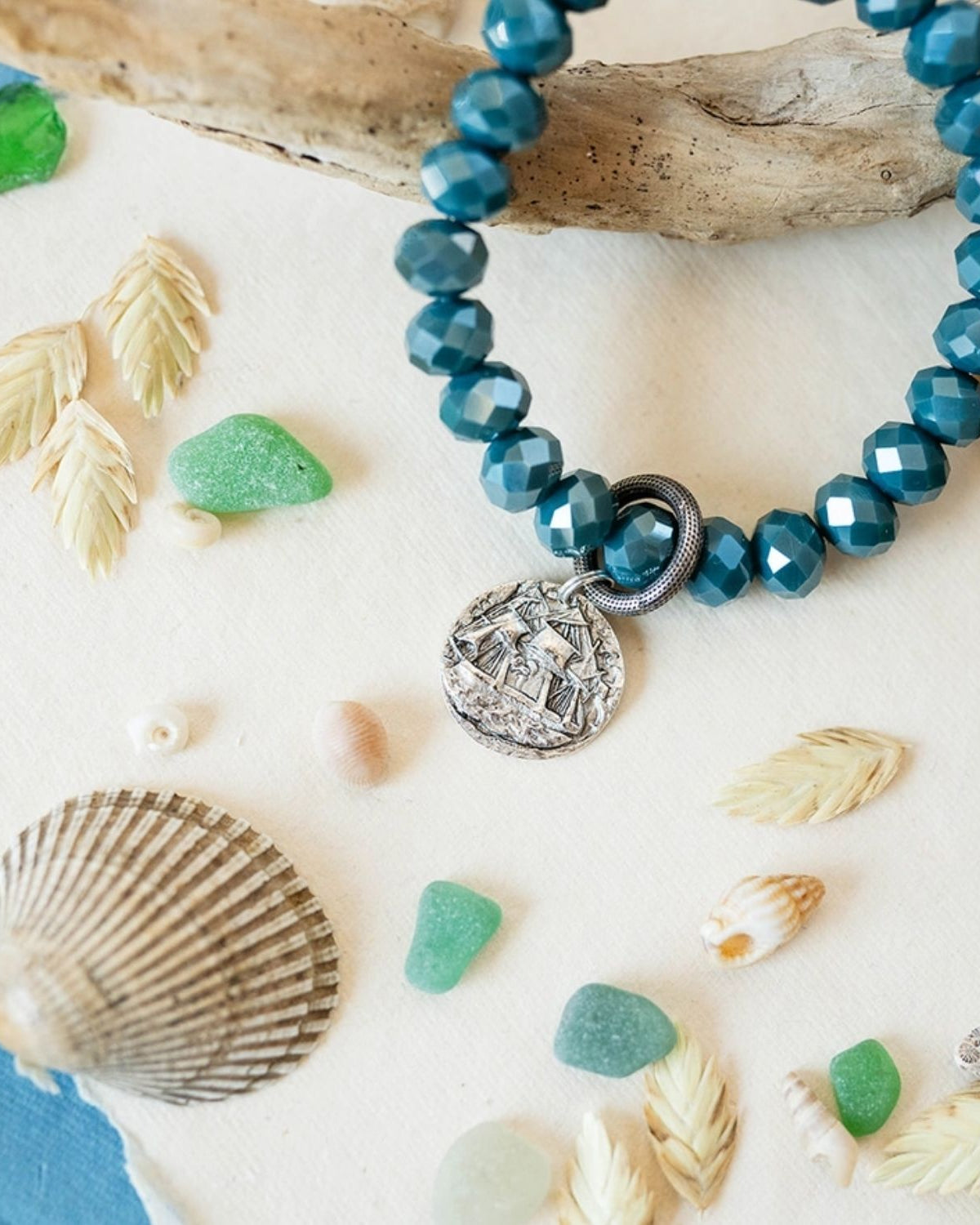 Yacht Rock Ship Charm Bracelet Beaded Bangles Bella Vita Jewelry