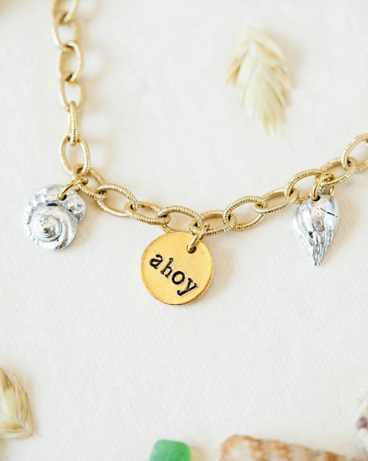 Yacht Rock Shell Charm Bracelet Chain Bracelets Bella Vita Jewelry