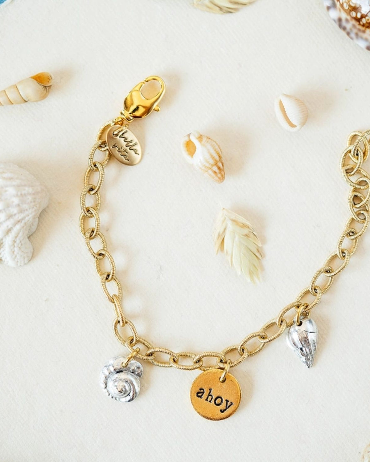 Yacht Rock Shell Charm Bracelet Chain Bracelets Bella Vita Jewelry