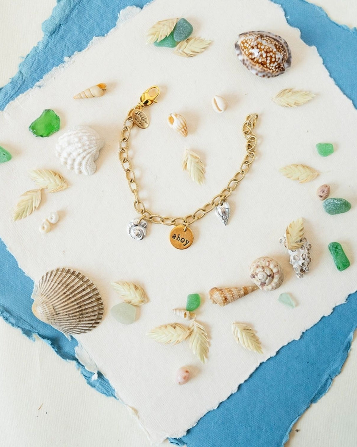 Yacht Rock Shell Charm Bracelet Chain Bracelets Bella Vita Jewelry
