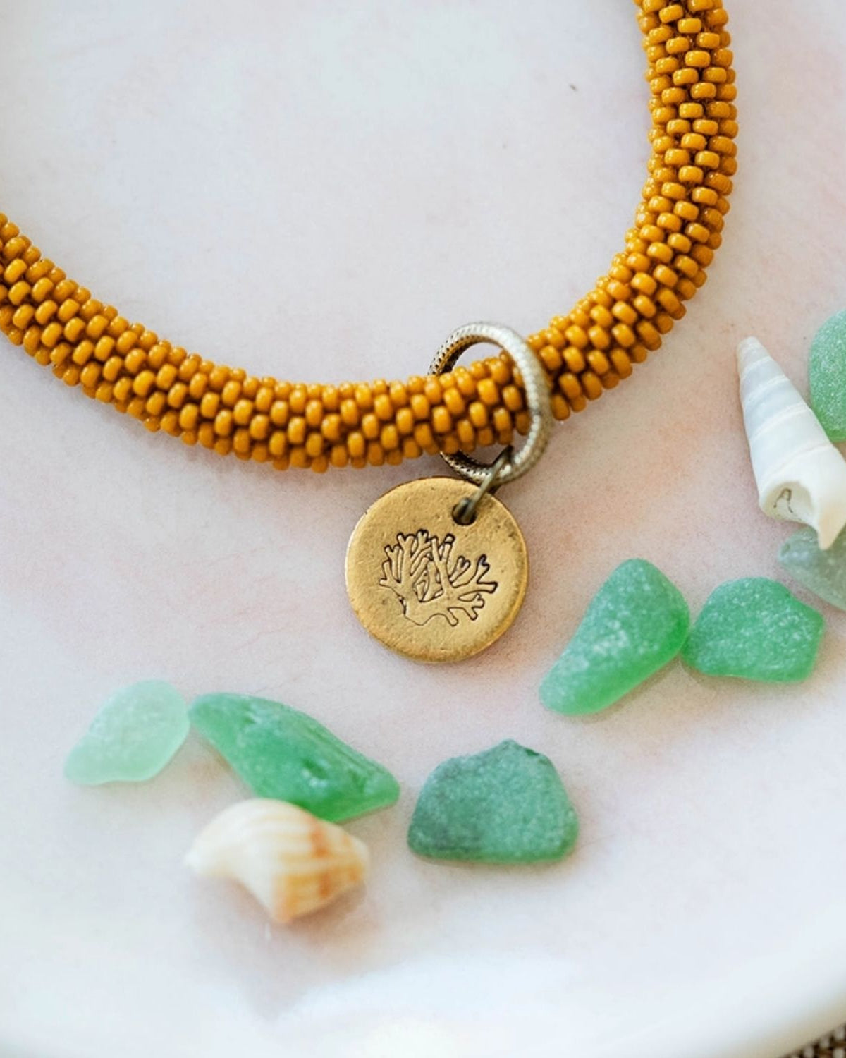Yacht Rock Beach Charm Bracelet Beaded Bangles Bella Vita Jewelry Gold Plated Reef
