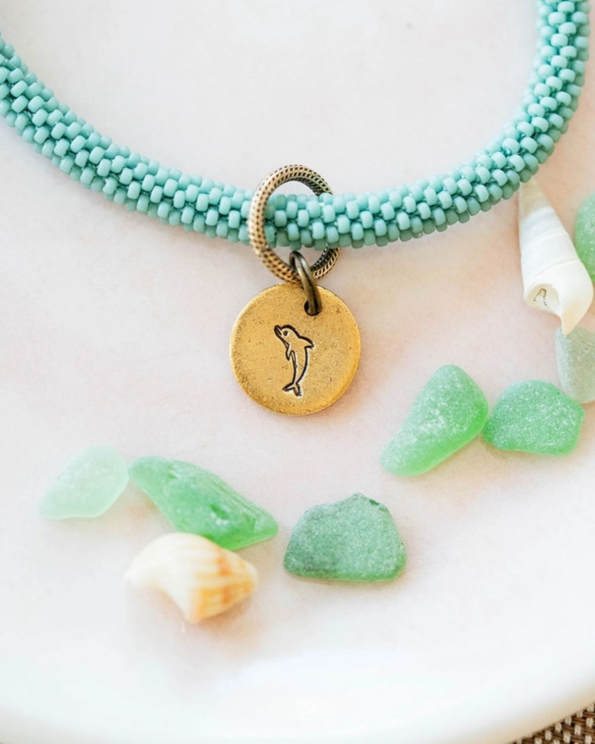 Yacht Rock Beach Charm Bracelet Beaded Bangles Bella Vita Jewelry Gold Plated Dolphin