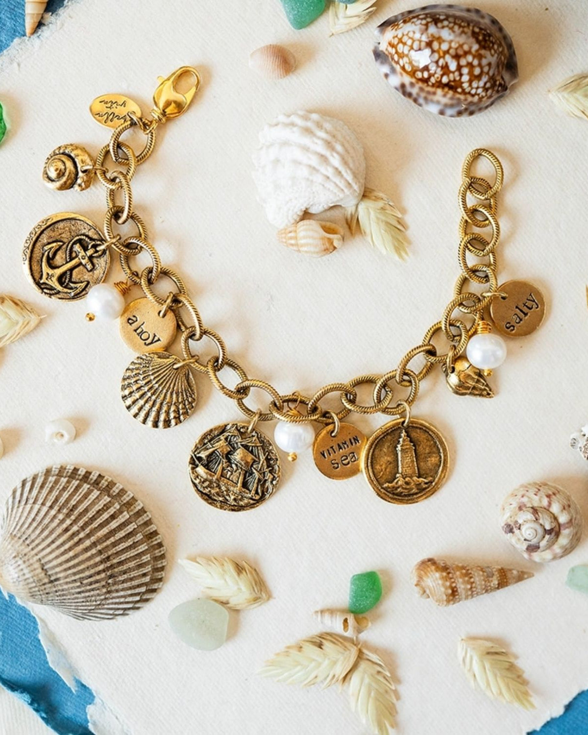 Yacht Rock Statement Charm Bracelet Chain Bracelets Bella Vita Jewelry