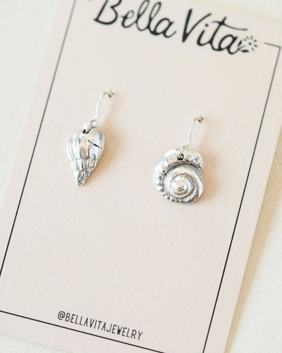 Yacht Rock Simple Shell Earrings Dangle Earrings Bella Vita Jewelry Antique Pewter