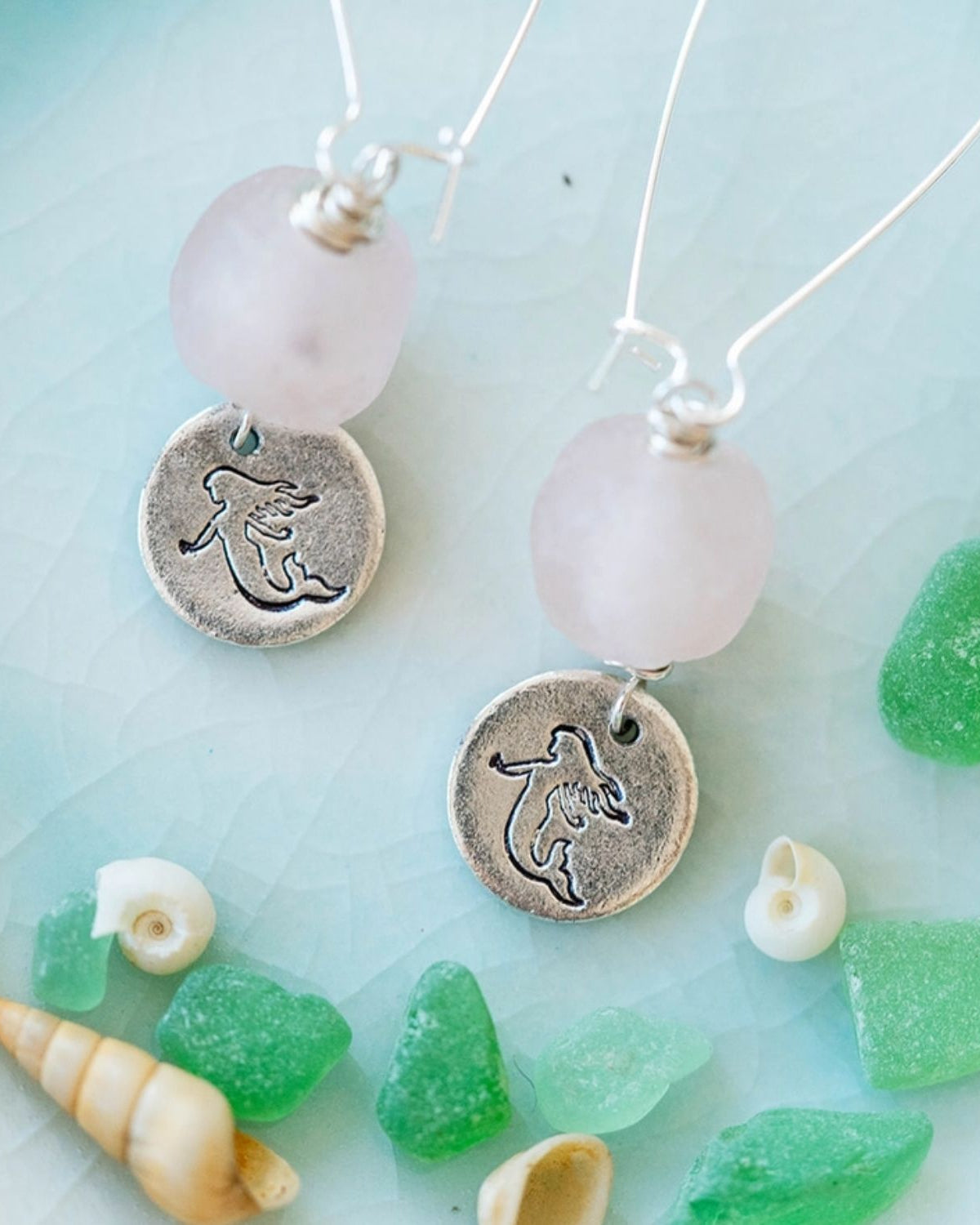 Yacht Rock Beach Charm Earrings Dangle Earrings Bella Vita Jewelry Silver Plated Mermaid