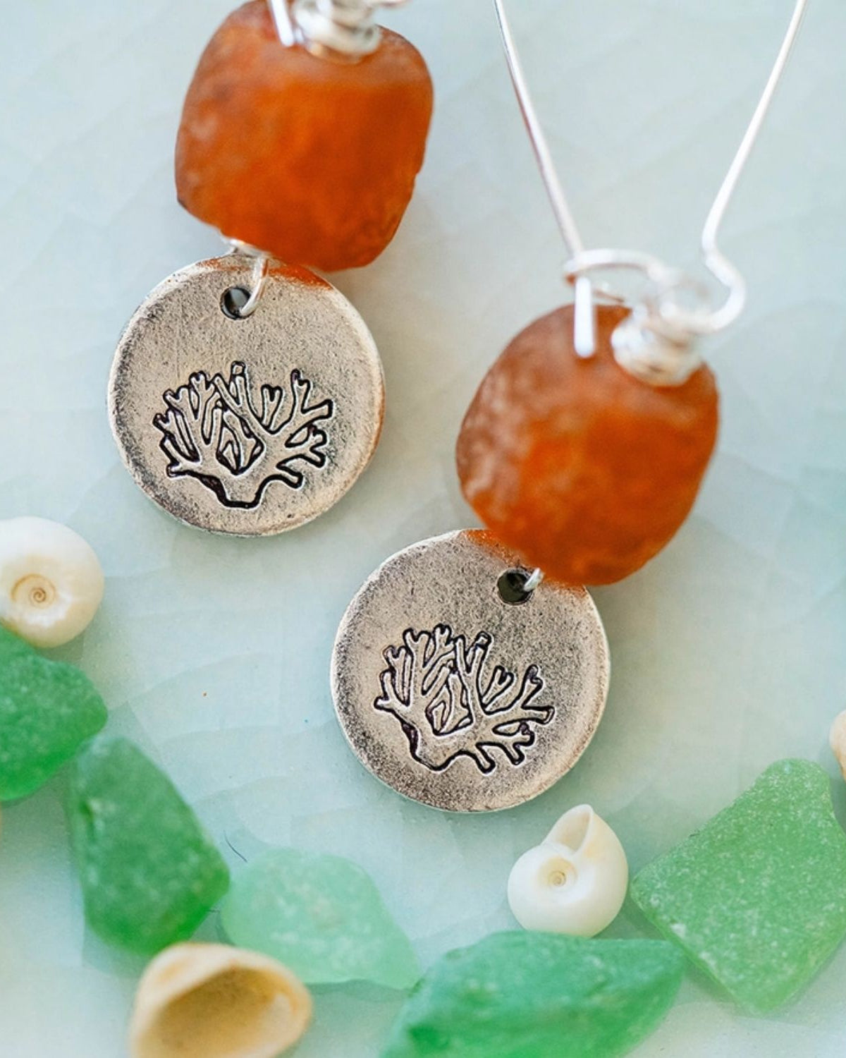 Yacht Rock Beach Charm Earrings Dangle Earrings Bella Vita Jewelry Silver Plated Reef
