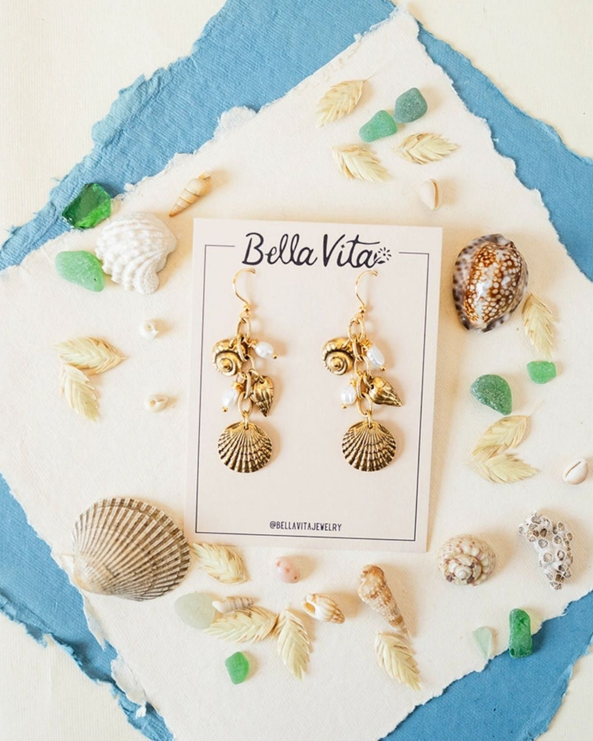 Yacht Rock Shell Earrings Dangle Earrings Bella Vita Jewelry