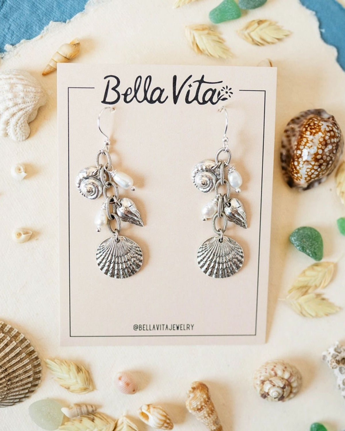 Yacht Rock Shell Earrings Dangle Earrings Bella Vita Jewelry