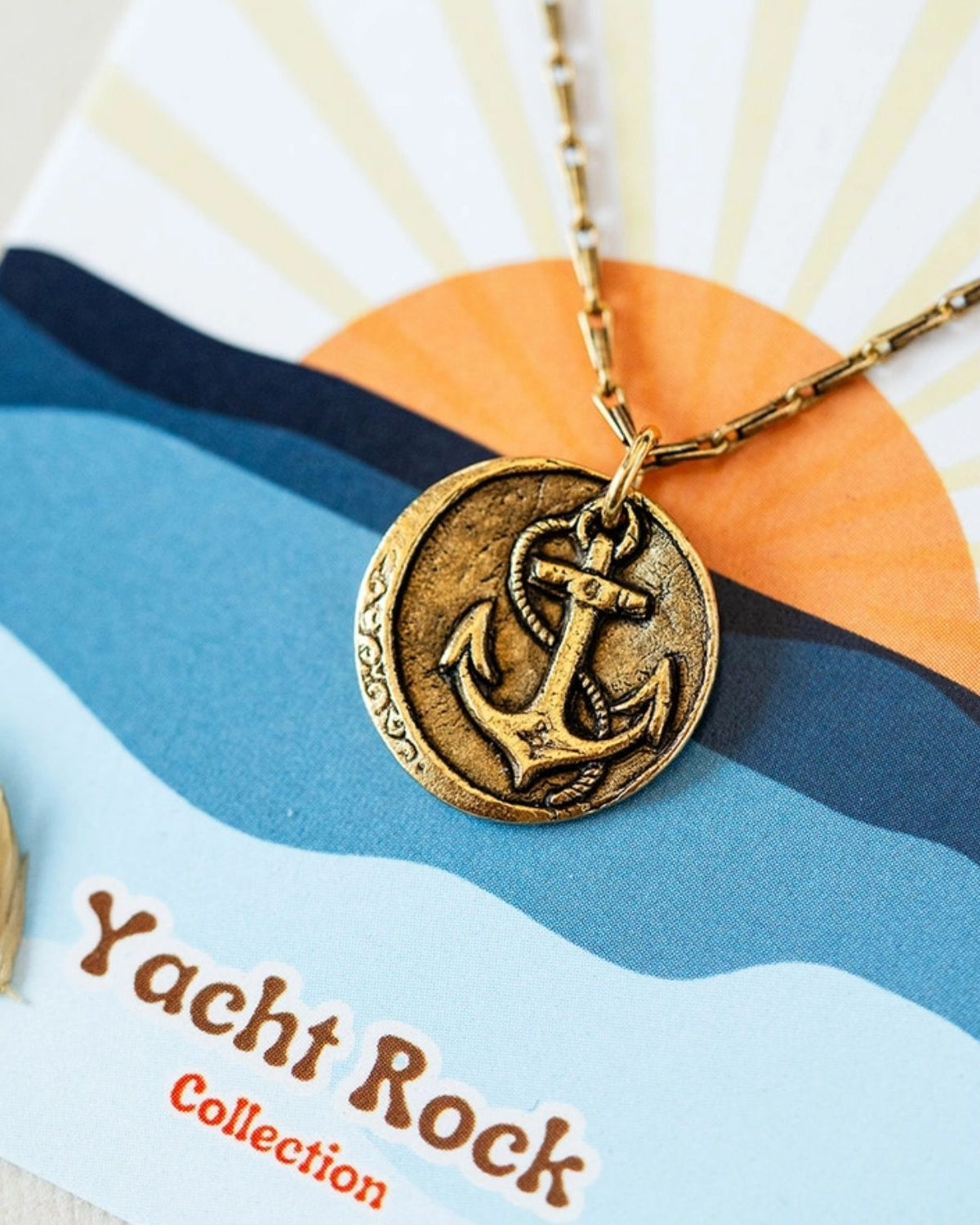 Yacht Rock Anchor Necklace Charm + Pendant Necklaces Bella Vita Jewelry Gold Plated Charm/Gold Plated Chain