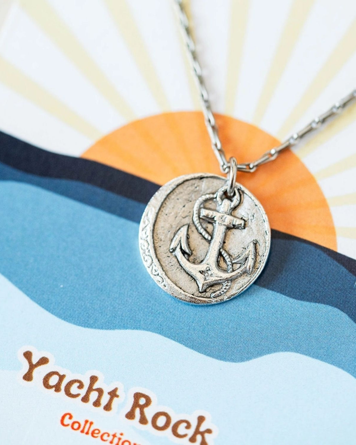 Yacht Rock Anchor Necklace Charm + Pendant Necklaces Bella Vita Jewelry Pewter Charm/Silver Plated Chain