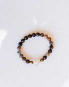 Brown Moonstone Good Vibes bracelet with gold accent