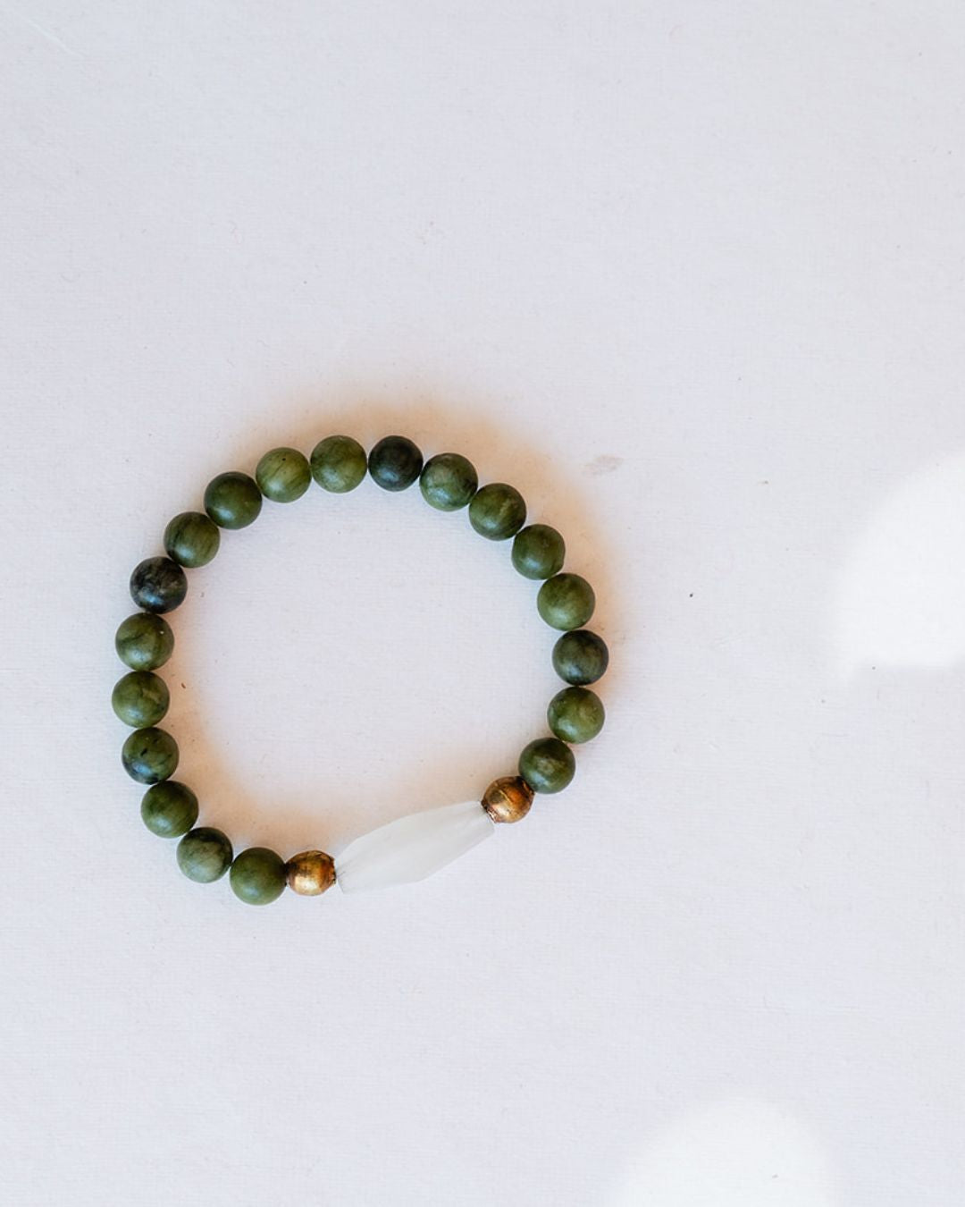 Jade Good Vibes bracelet in rich green