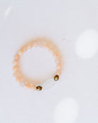 Peach Calcedony Good Vibes bracelet with gold accent