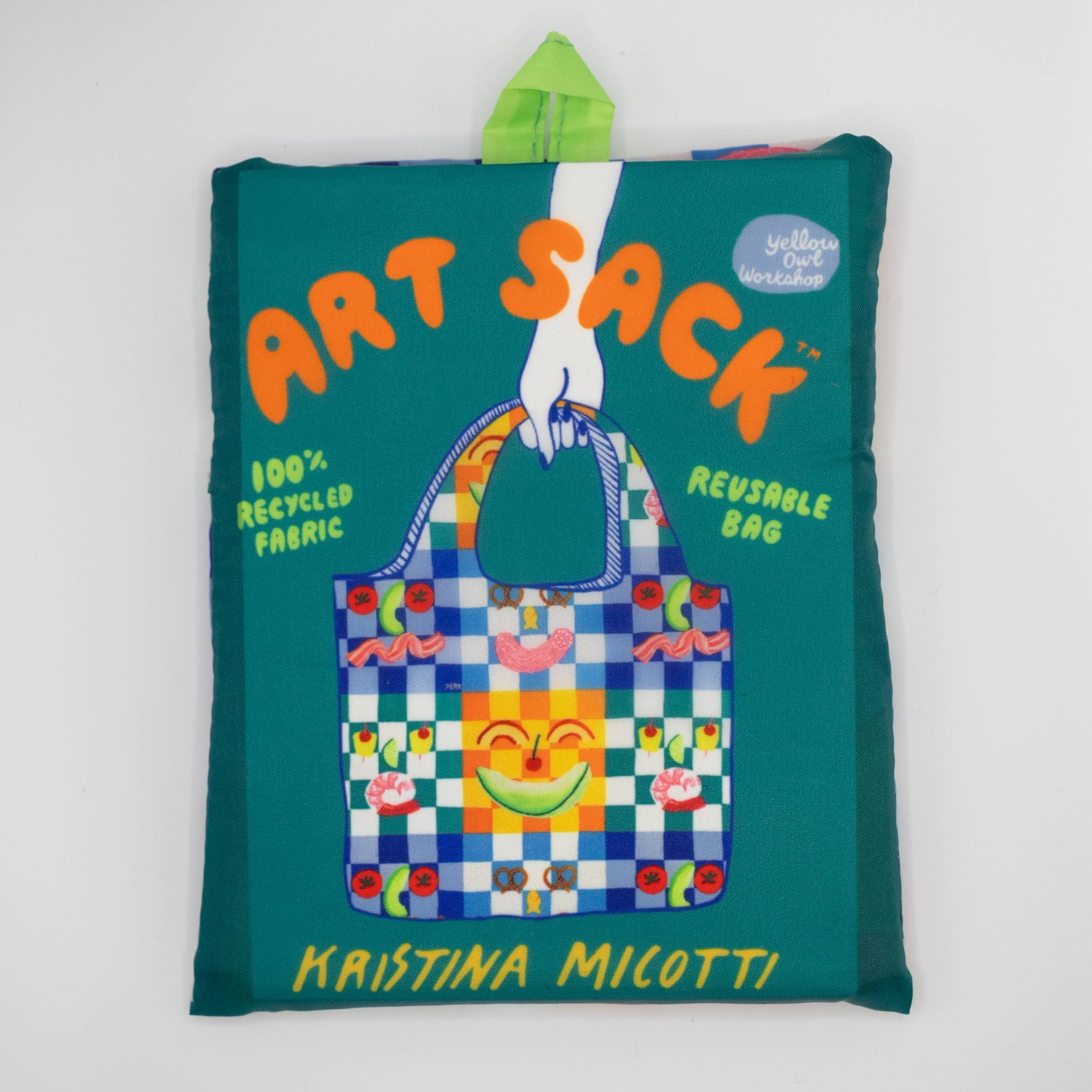 Picnic Art Sack by Kristina Micotti - Reusable Tote Bag  Yellow Owl Workshop
