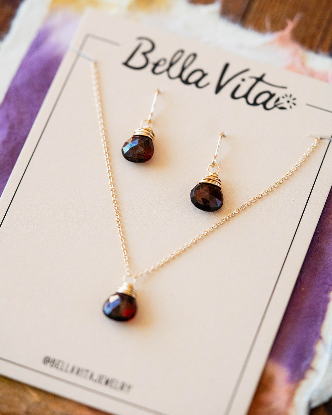 Natural Stone Jewelry Gift Sets Charm + Pendant Necklaces Bella Vita Jewelry