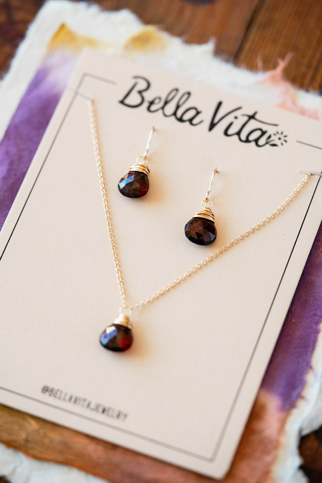 Natural Stone Jewelry Gift Sets Charm + Pendant Necklaces Bella Vita Jewelry