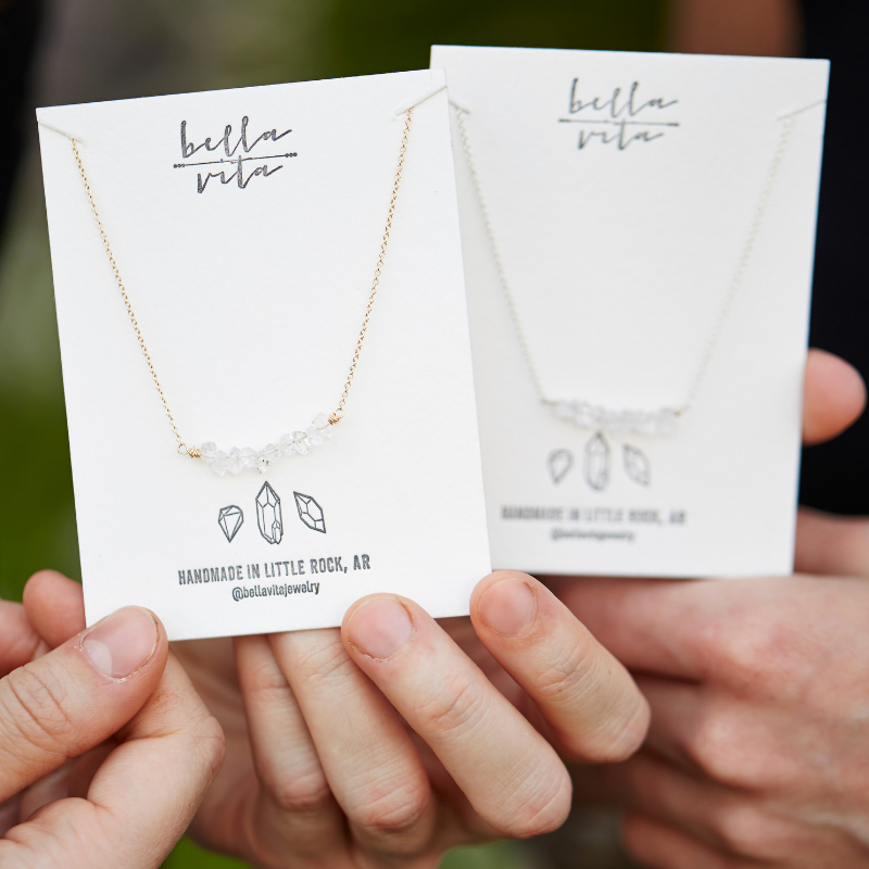 Herkimer Diamond Necklace Charm + Pendant Necklaces Bella Vita Jewelry