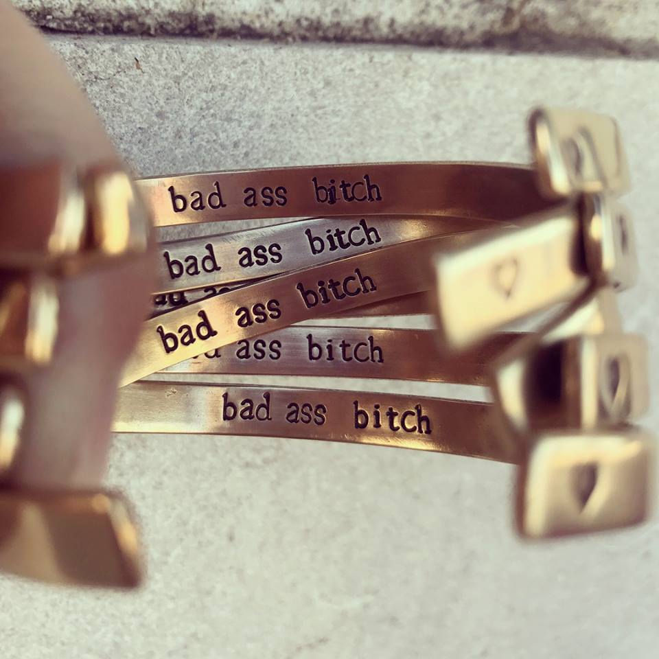 "Bad Ass Bitch" Cuff Cuffs Bella Vita Jewelry   