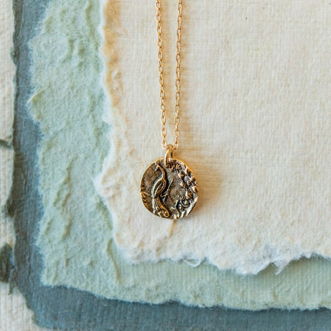 Bitty Buttons Peacock Necklace Charm + Pendant Necklaces Bella Vita Jewelry