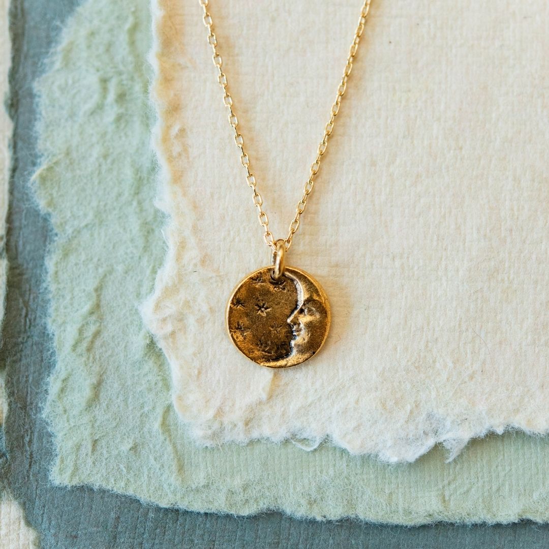 Bitty Buttons Moon & Stars Necklace Charm + Pendant Necklaces Bella Vita Jewelry