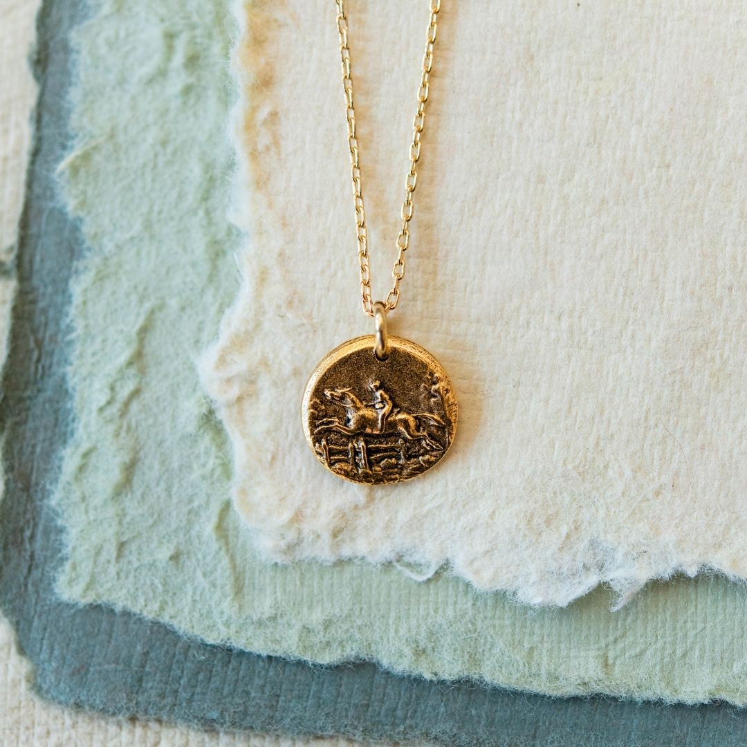 Bitty Buttons Jumping Horse Necklace Charm + Pendant Necklaces Bella Vita Jewelry