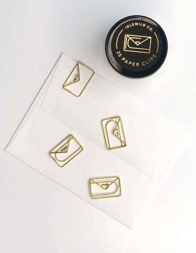 Love Letter Gold Plated Paper Clips  Idlewild Co.   
