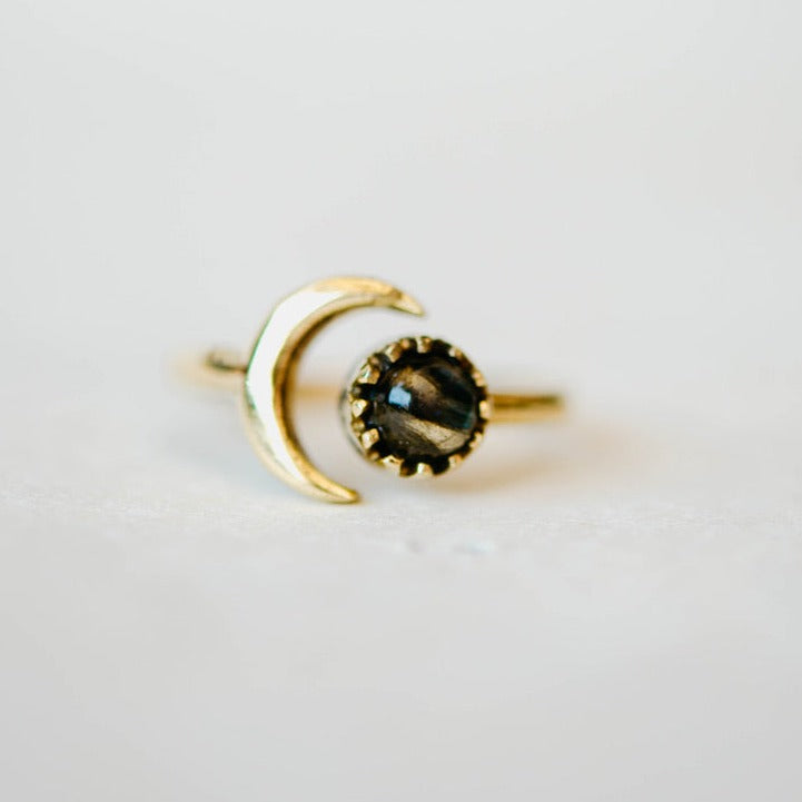 Sun and Moon Ring Rings Bella Vita Imports Labradorite