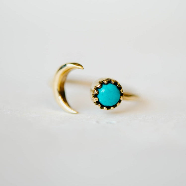 Sun and Moon Ring Rings Bella Vita Imports Turquoise Howlite  
