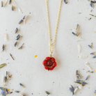 Flower Power Chain Necklace Charm + Pendant Necklaces Bella Vita Jewelry Gold Plated Burnt Orange