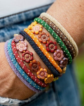 Flower Power Bracelet II Beaded Bangles Bella Vita Jewelry