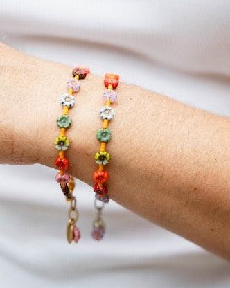 Flower Power Bracelet I Beaded Bangles Bella Vita Jewelry