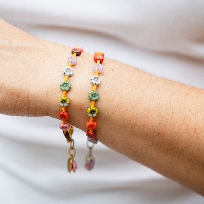 Flower Power Bracelet I Beaded Bangles Bella Vita Jewelry