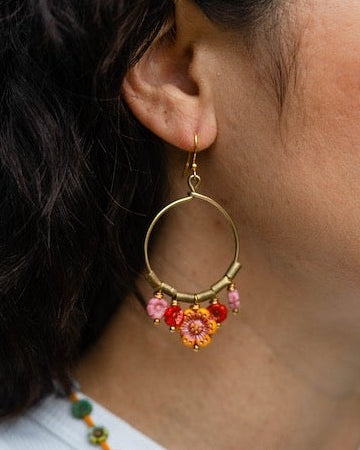 Flower Power Hoop Earring Hoop Earrings Bella Vita Jewelry