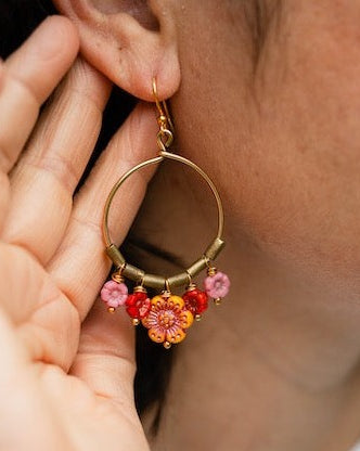 Flower Power Hoop Earring Hoop Earrings Bella Vita Jewelry