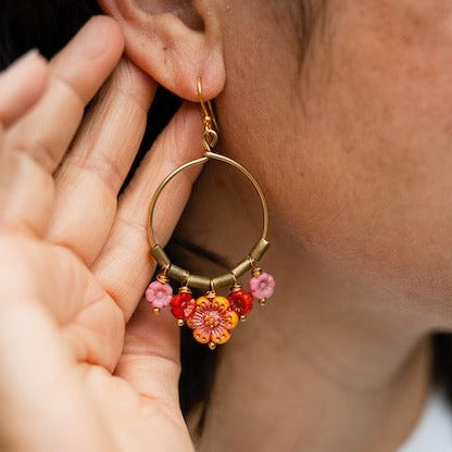 Flower Power Hoop Earring Hoop Earrings Bella Vita Jewelry