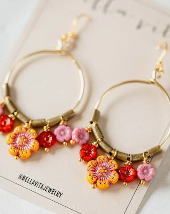 Flower Power Hoop Earring Hoop Earrings Bella Vita Jewelry Tuti Fruiti