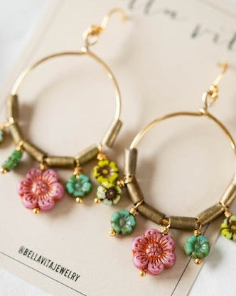 Flower Power Hoop Earring Hoop Earrings Bella Vita Jewelry Spring