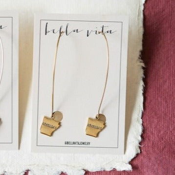 Arkansas Earrings Dangle Earrings Bella Vita Jewelry Gold Plated