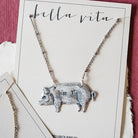 Hand Stamped Woo Pig Necklace Charm + Pendant Necklaces Bella Vita Jewelry