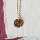 Hand Stamped Woo Pig Charm Necklace Charm + Pendant Necklaces Bella Vita Jewelry