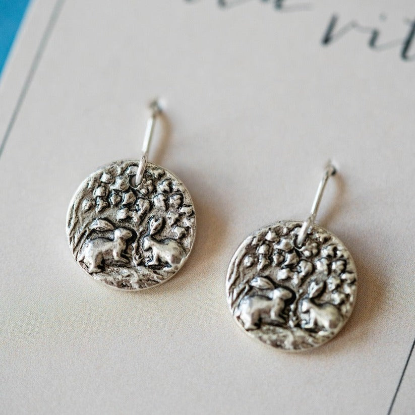 Bitty Buttons Bunnies Earring Dangle Earrings Bella Vita Jewelry