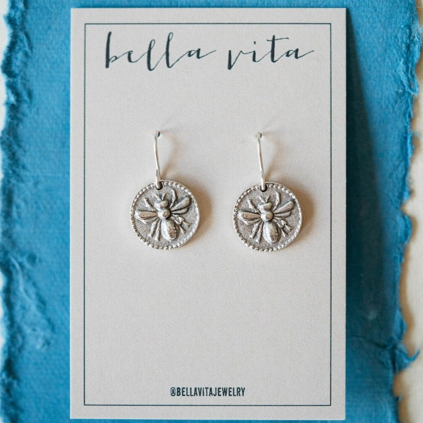 Bitty Buttons Bee Earring Dangle Earrings Bella Vita Jewelry