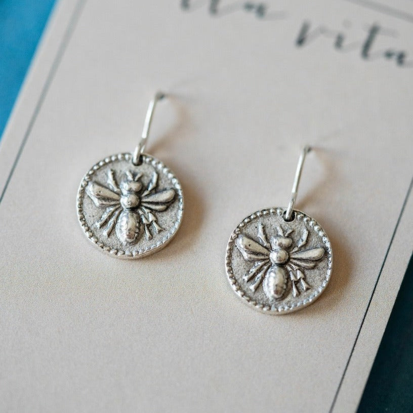 Bitty Buttons Bee Earring Dangle Earrings Bella Vita Jewelry