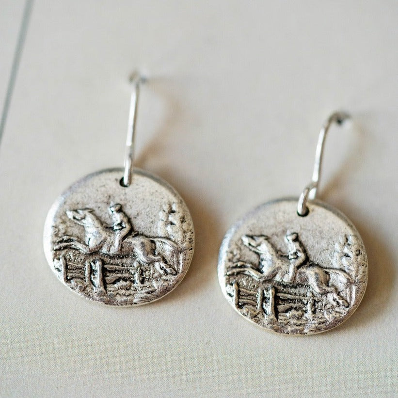 Bitty Buttons Jumping Horse Earring Dangle Earrings Bella Vita Jewelry