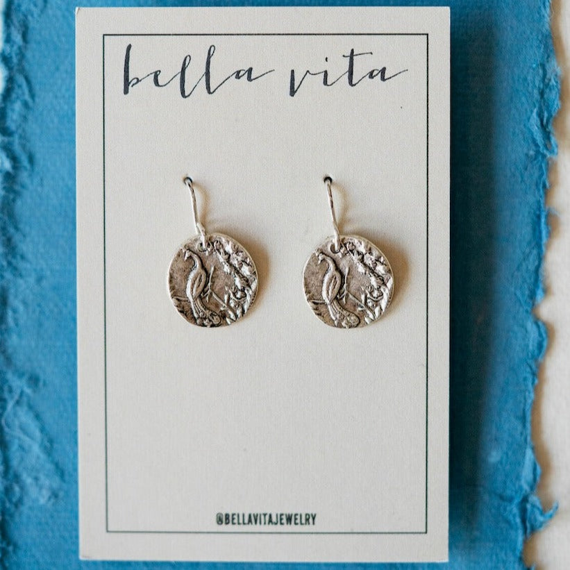 Bitty Buttons Peacock Earring Dangle Earrings Bella Vita Jewelry