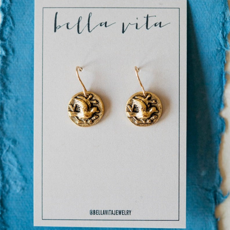 Bitty Buttons Sparrow Earring Dangle Earrings Bella Vita Jewelry