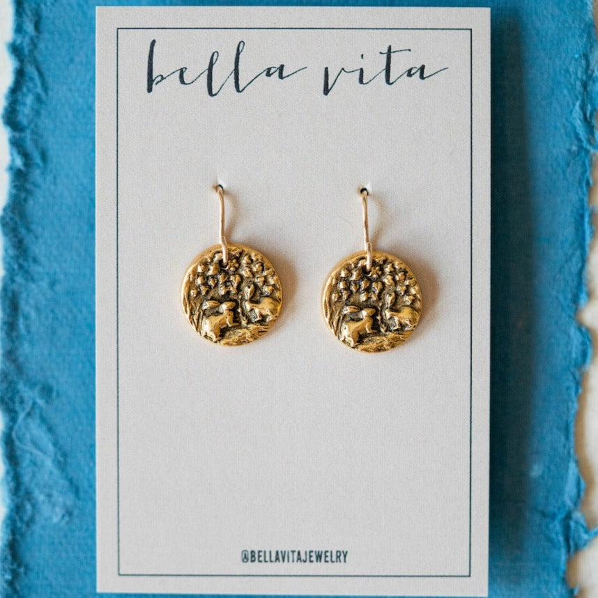 Bitty Buttons Bunnies Earring Dangle Earrings Bella Vita Jewelry